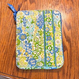 Vera Bradley Quilted Kindle Floral Pouch in Blue, Green & Yellow